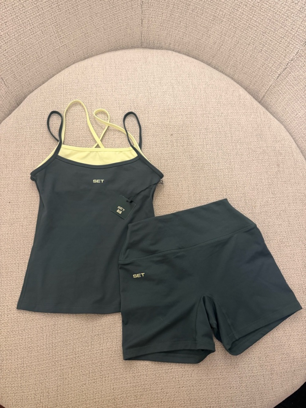 Set Active 818 collab workout top and shorts